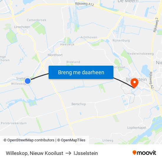 Willeskop, Nieuw Kooilust to IJsselstein map