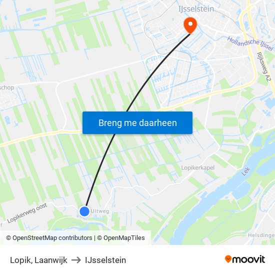 Lopik, Laanwijk to IJsselstein map
