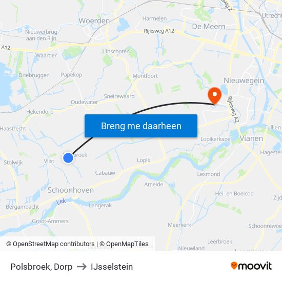 Polsbroek, Dorp to IJsselstein map