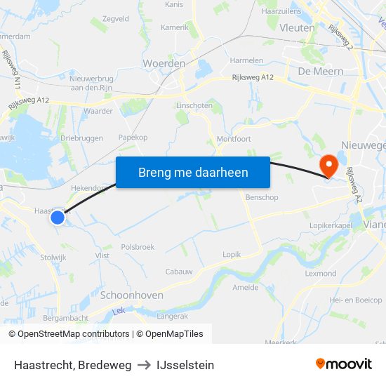 Haastrecht, Bredeweg to IJsselstein map