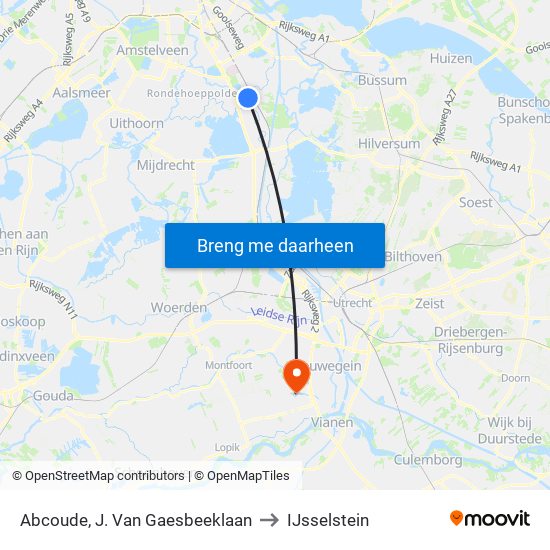 Abcoude, J. Van Gaesbeeklaan to IJsselstein map