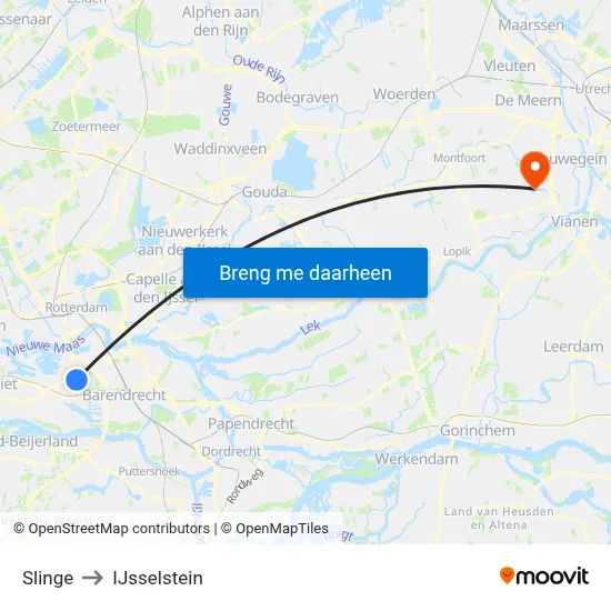 Slinge to IJsselstein map