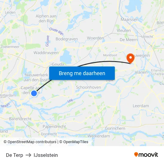 De Terp to IJsselstein map
