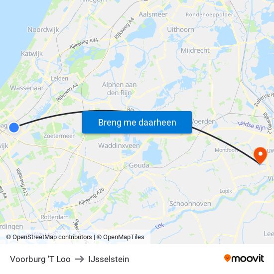 Voorburg 'T Loo to IJsselstein map