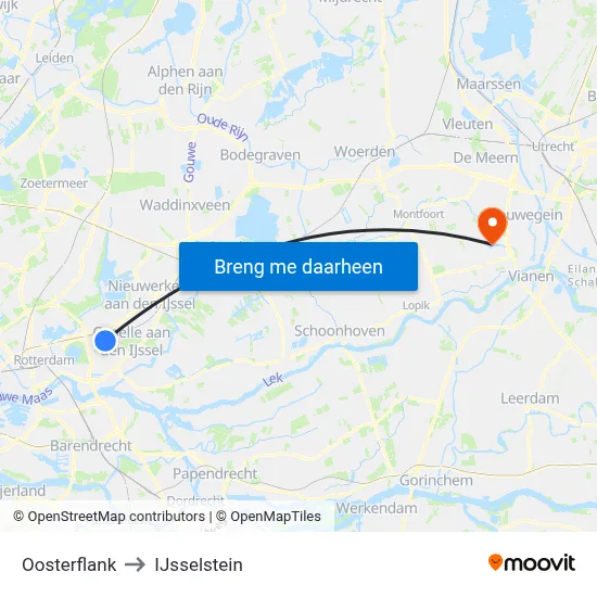 Oosterflank to IJsselstein map
