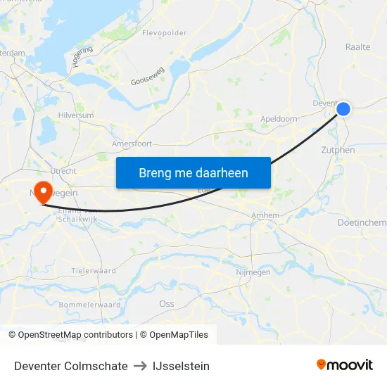 Deventer Colmschate to IJsselstein map