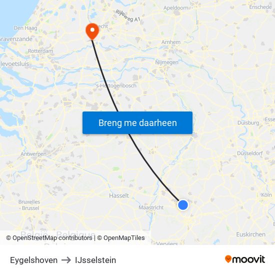 Eygelshoven to IJsselstein map