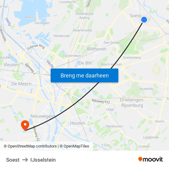 Soest to IJsselstein map