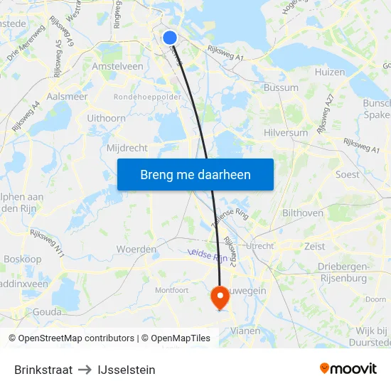 Brinkstraat to IJsselstein map