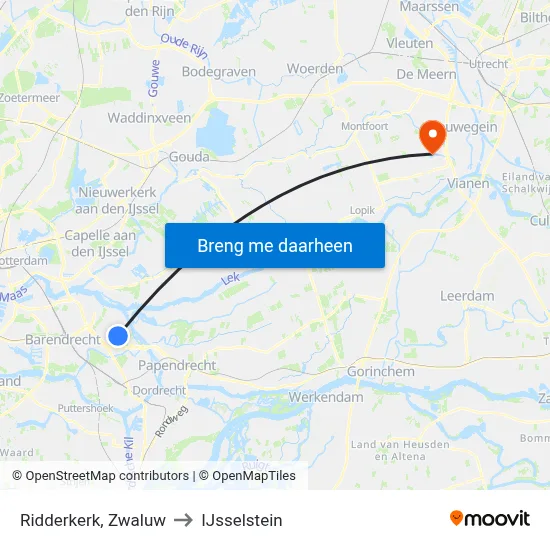 Ridderkerk, Zwaluw to IJsselstein map