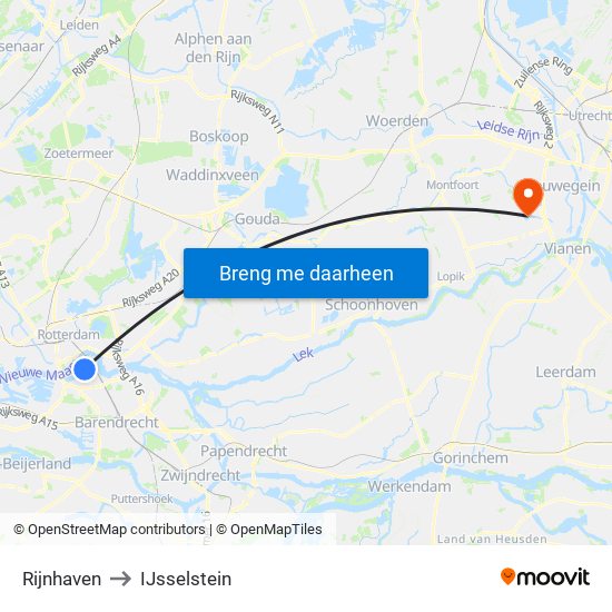 Rijnhaven to IJsselstein map