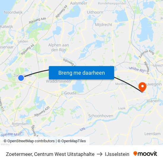 Zoetermeer, Centrum West Uitstaphalte to IJsselstein map