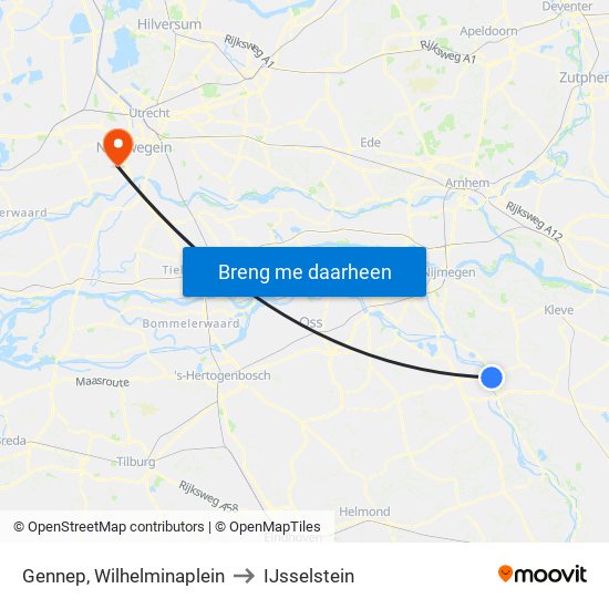 Gennep, Wilhelminaplein to IJsselstein map