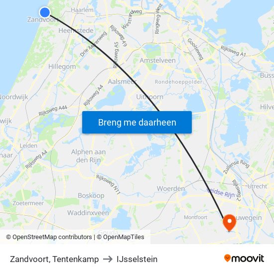 Zandvoort, Tentenkamp to IJsselstein map