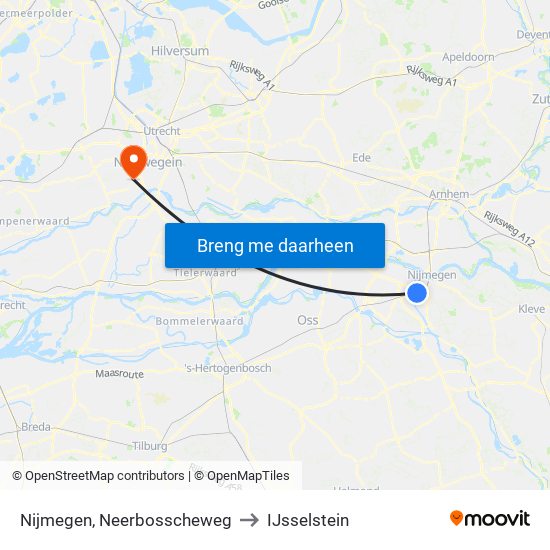 Nijmegen, Neerbosscheweg to IJsselstein map