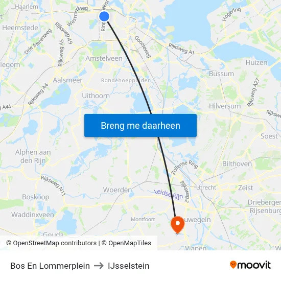Bos En Lommerplein to IJsselstein map