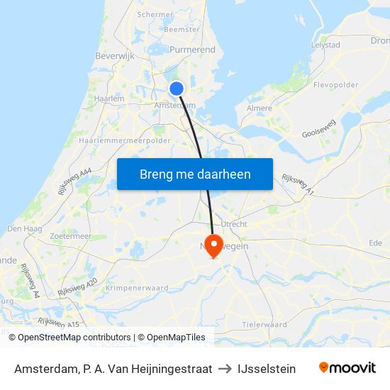 Amsterdam, P. A. Van Heijningestraat to IJsselstein map