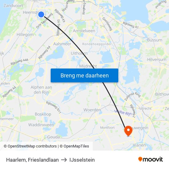 Haarlem, Frieslandlaan to IJsselstein map