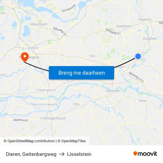 Dieren, Geitenbergweg to IJsselstein map