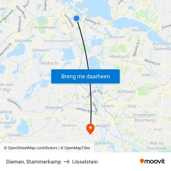 Diemen, Stammerkamp to IJsselstein map