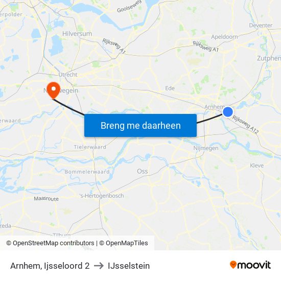 Arnhem, Ijsseloord 2 to IJsselstein map