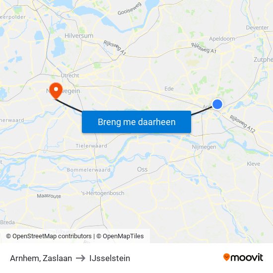 Arnhem, Zaslaan to IJsselstein map