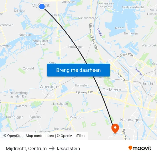 Mijdrecht, Centrum to IJsselstein map