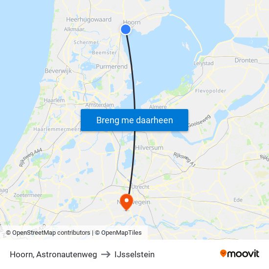 Hoorn, Astronautenweg to IJsselstein map