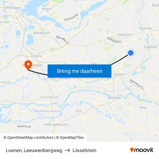 Loenen, Leeuwenbergweg to IJsselstein map