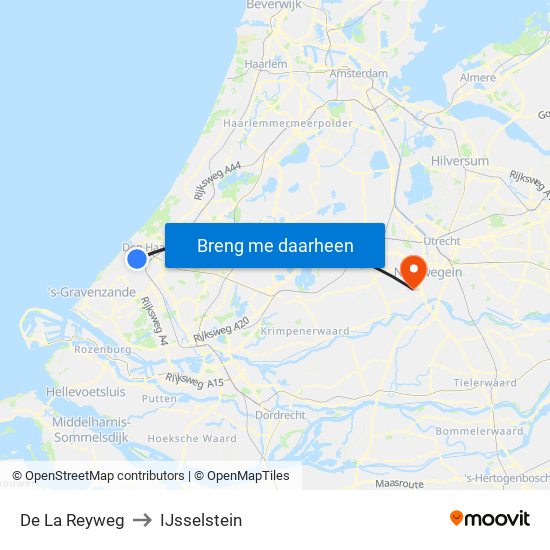 De La Reyweg to IJsselstein map