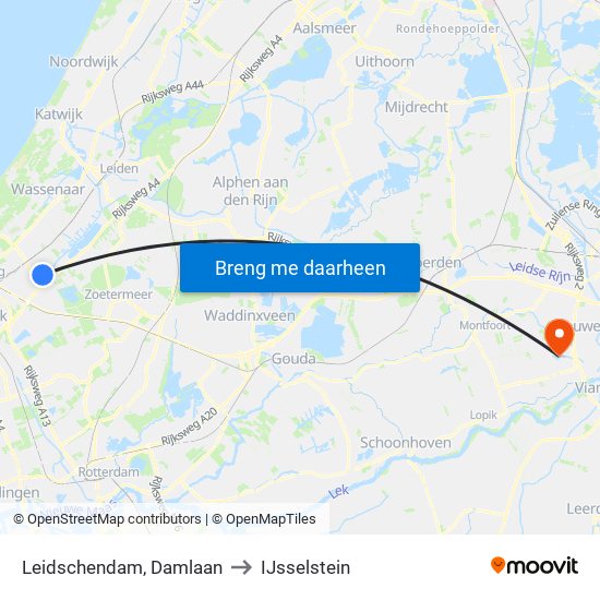 Leidschendam, Damlaan to IJsselstein map