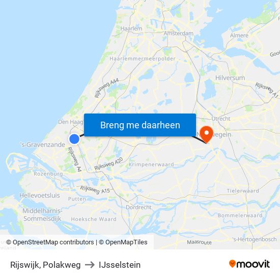 Rijswijk, Polakweg to IJsselstein map