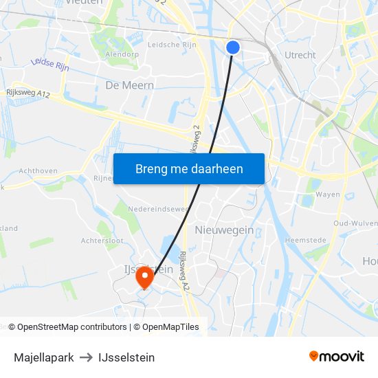 Majellapark to IJsselstein map