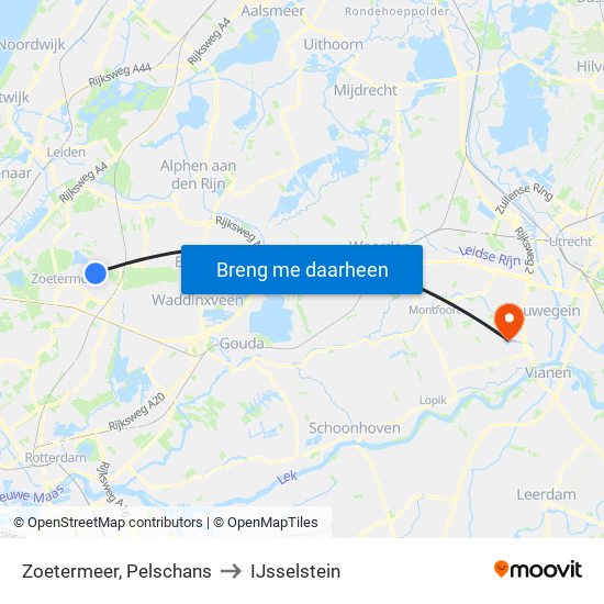 Zoetermeer, Pelschans to IJsselstein map
