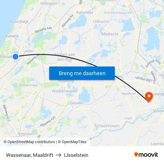 Wassenaar, Maaldrift to IJsselstein map