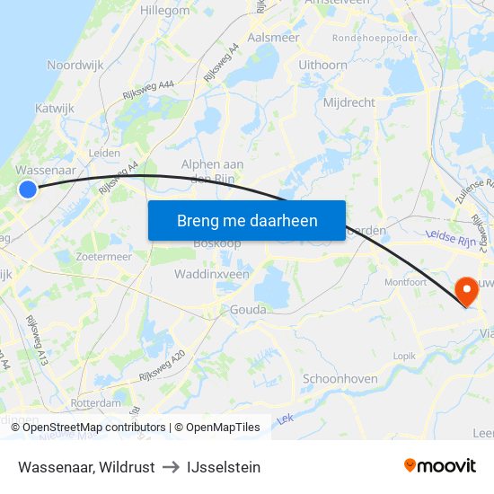Wassenaar, Wildrust to IJsselstein map
