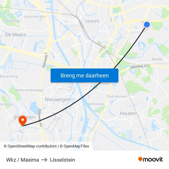 Wkz / Máxima to IJsselstein map