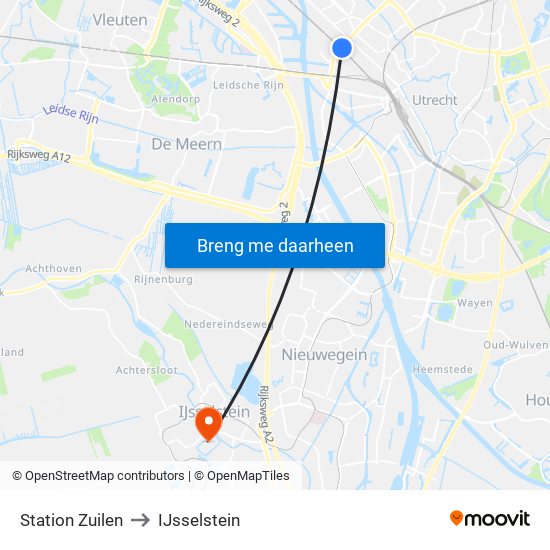 Station Zuilen to IJsselstein map