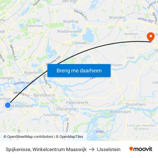 Spijkenisse, Winkelcentrum Maaswijk to IJsselstein map