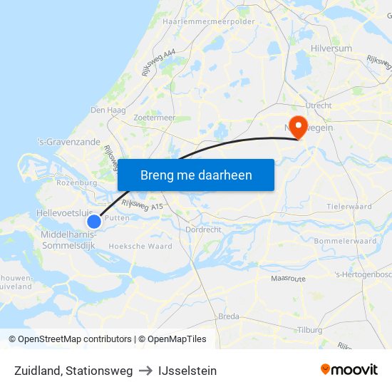 Zuidland, Stationsweg to IJsselstein map