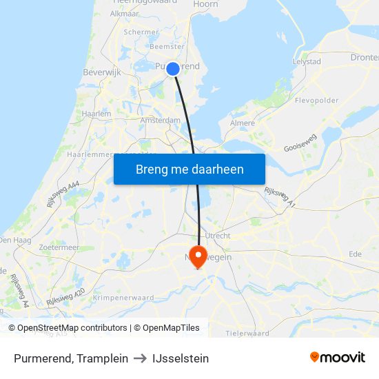 Purmerend, Tramplein to IJsselstein map