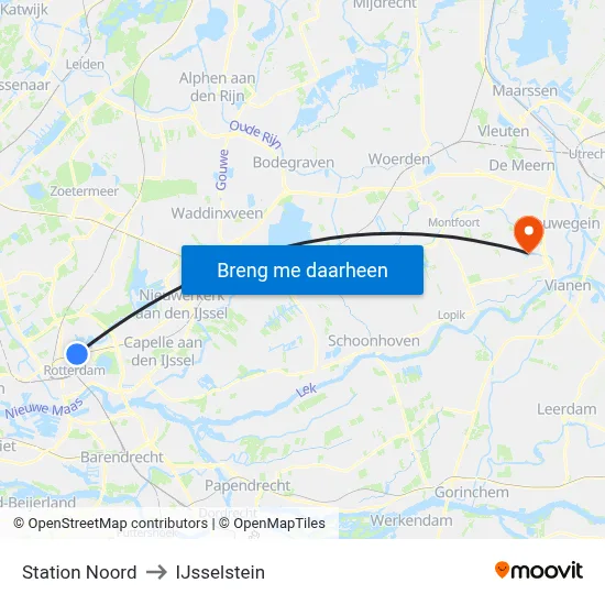 Station Noord to IJsselstein map