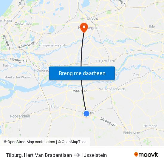 Tilburg, Hart Van Brabantlaan to IJsselstein map