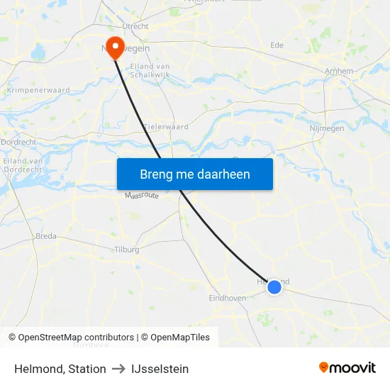 Helmond, Station to IJsselstein map