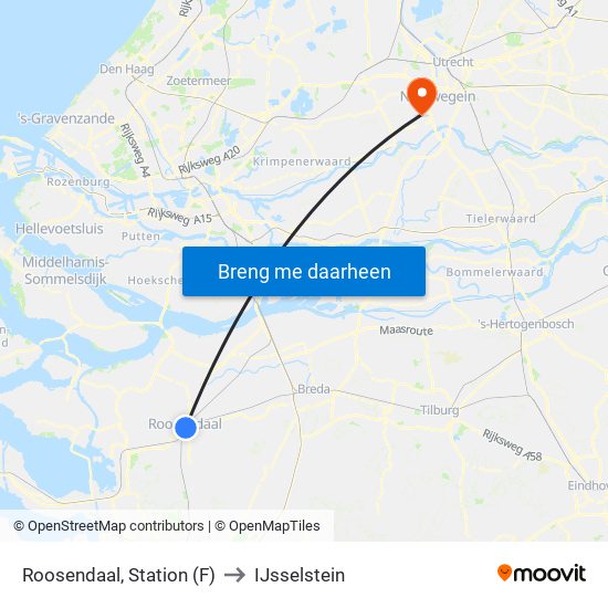 Roosendaal, Station (F) to IJsselstein map
