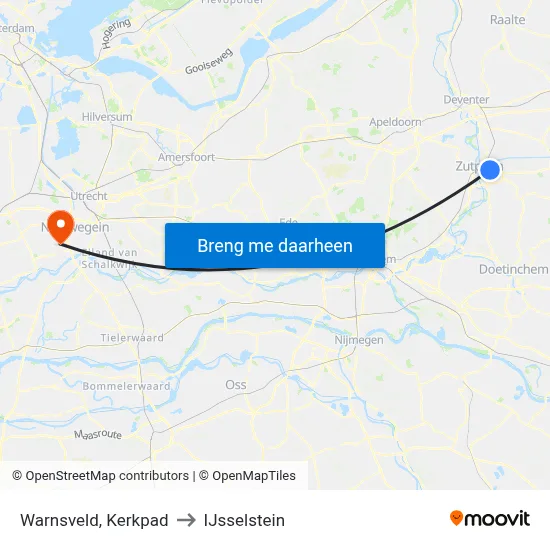Warnsveld, Kerkpad to IJsselstein map