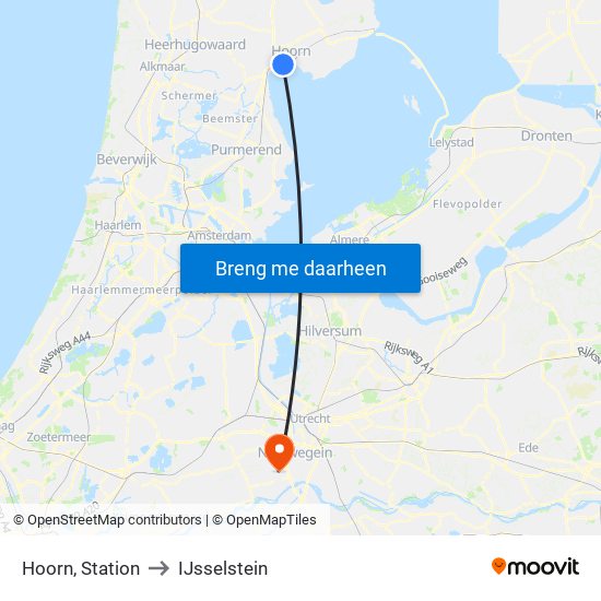 Hoorn, Station to IJsselstein map