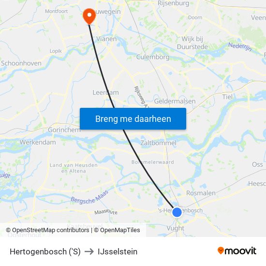 Hertogenbosch ('S) to IJsselstein map