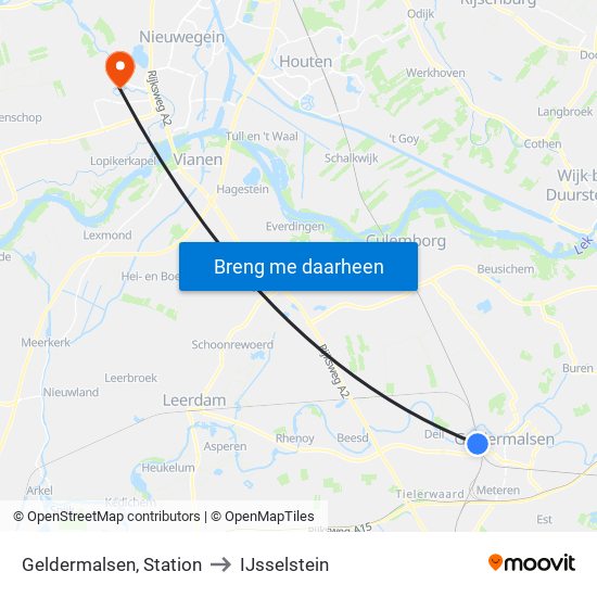 Geldermalsen, Station to IJsselstein map