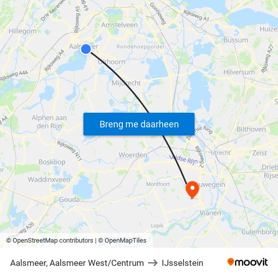 Aalsmeer, Aalsmeer West/Centrum to IJsselstein map